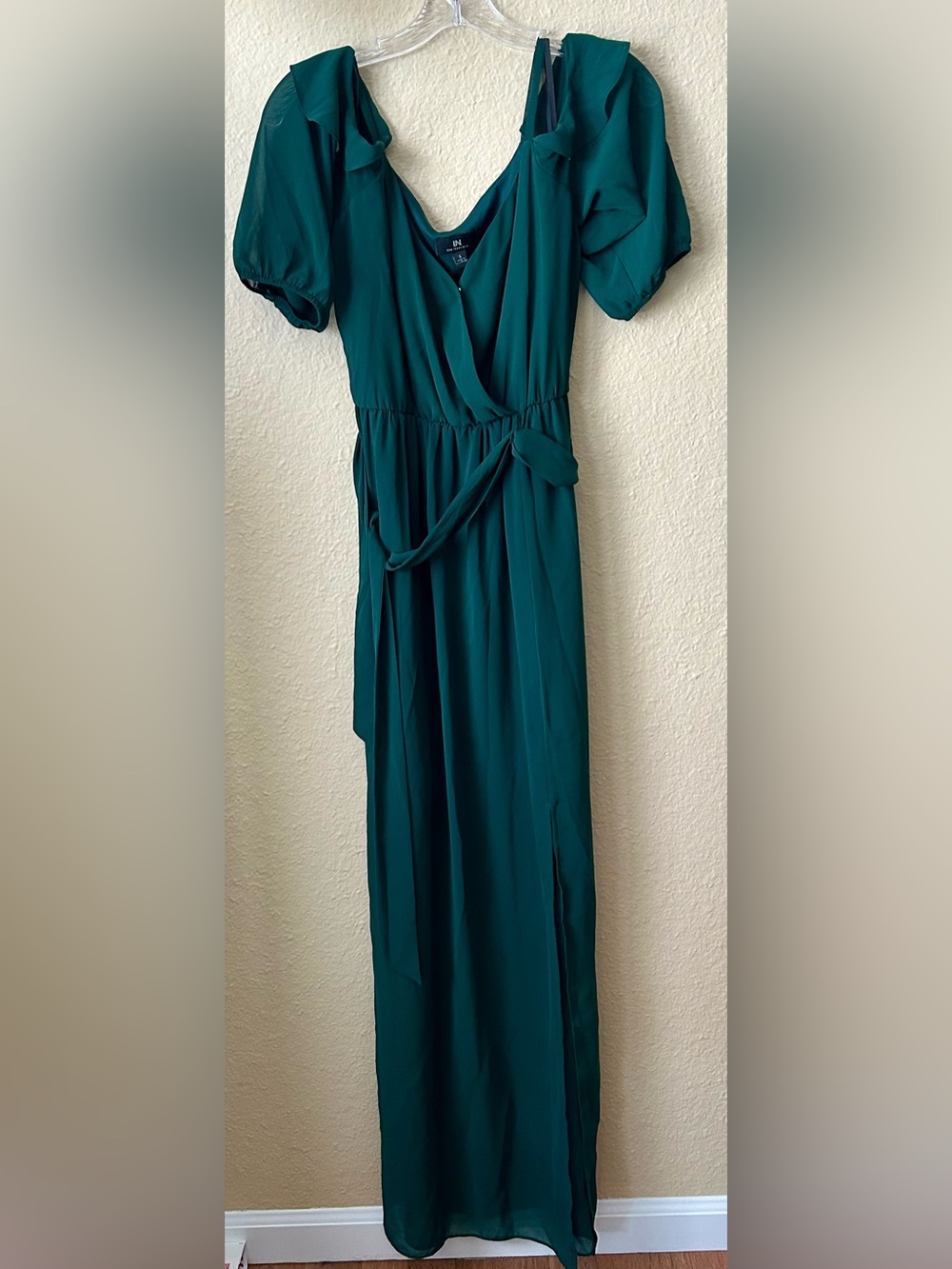 I.N. San Francisco Teal Wrap-Style Maxi Dress